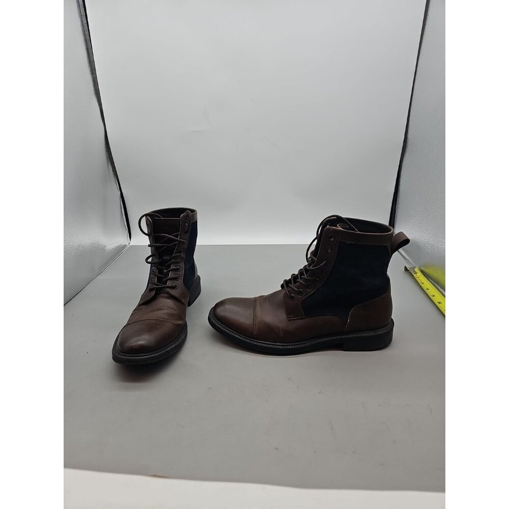 Kenneth Cole REACTION Mens‎ Ankle Tie Suede  Boot Brown Bluec Leather Sz US 7
